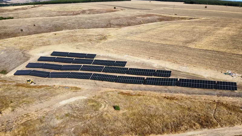 Panoramic aerial view of the solar park