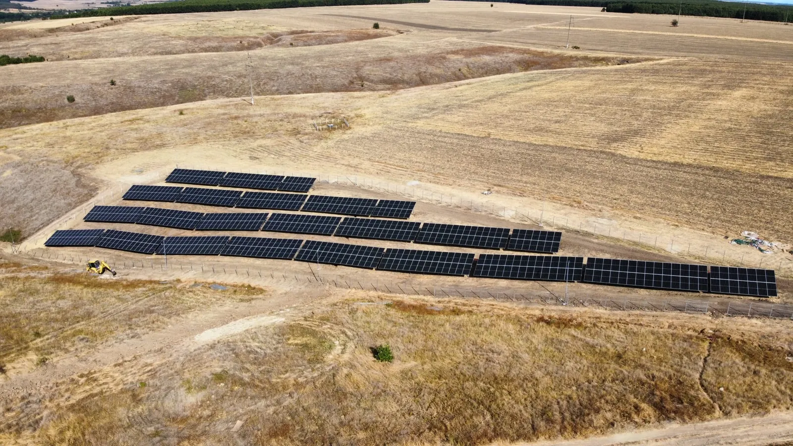 Panoramic aerial view of the Vâlcea County solar park